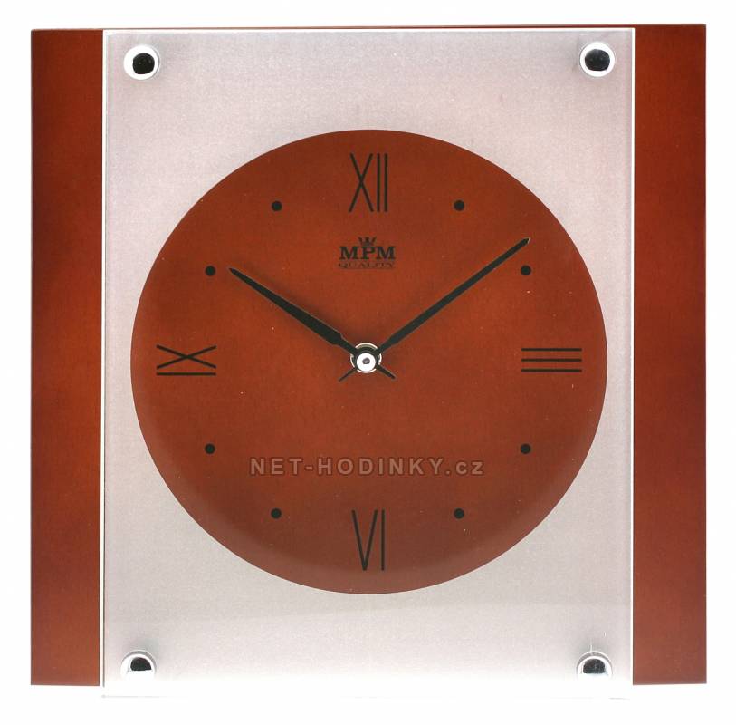 MPM Quality Pěkné dřevěné nástěnné hodiny E07.2706.53, E07.2706.54 z kvalitních materiálů E07.2706.54
