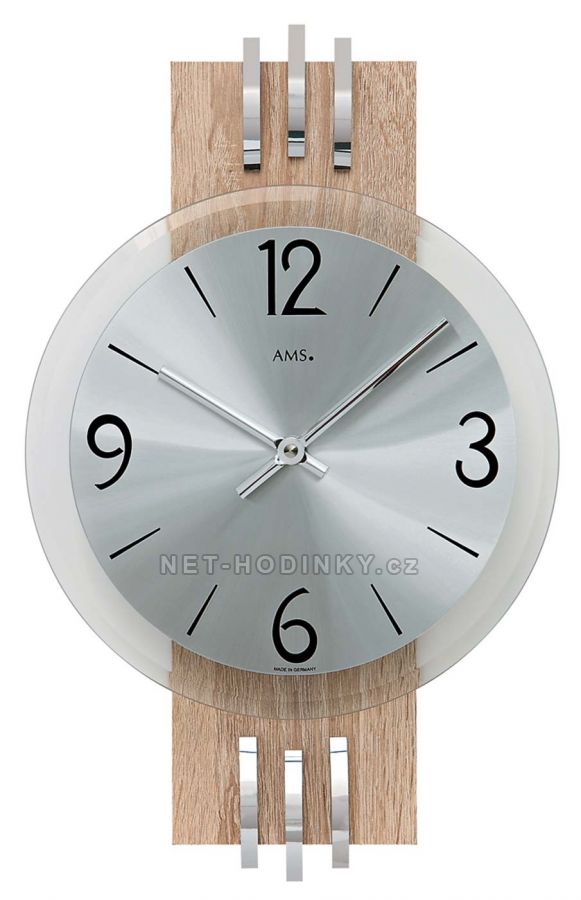 Dřevěné nástěnné hodiny AMS 9228