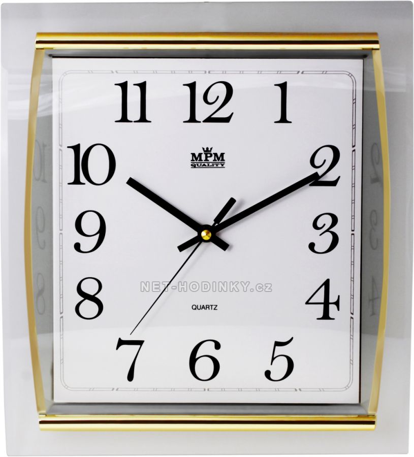 Nástěnné hodiny na stěnu, hodiny na zeď do kuchyně velké - zlatá/bílá