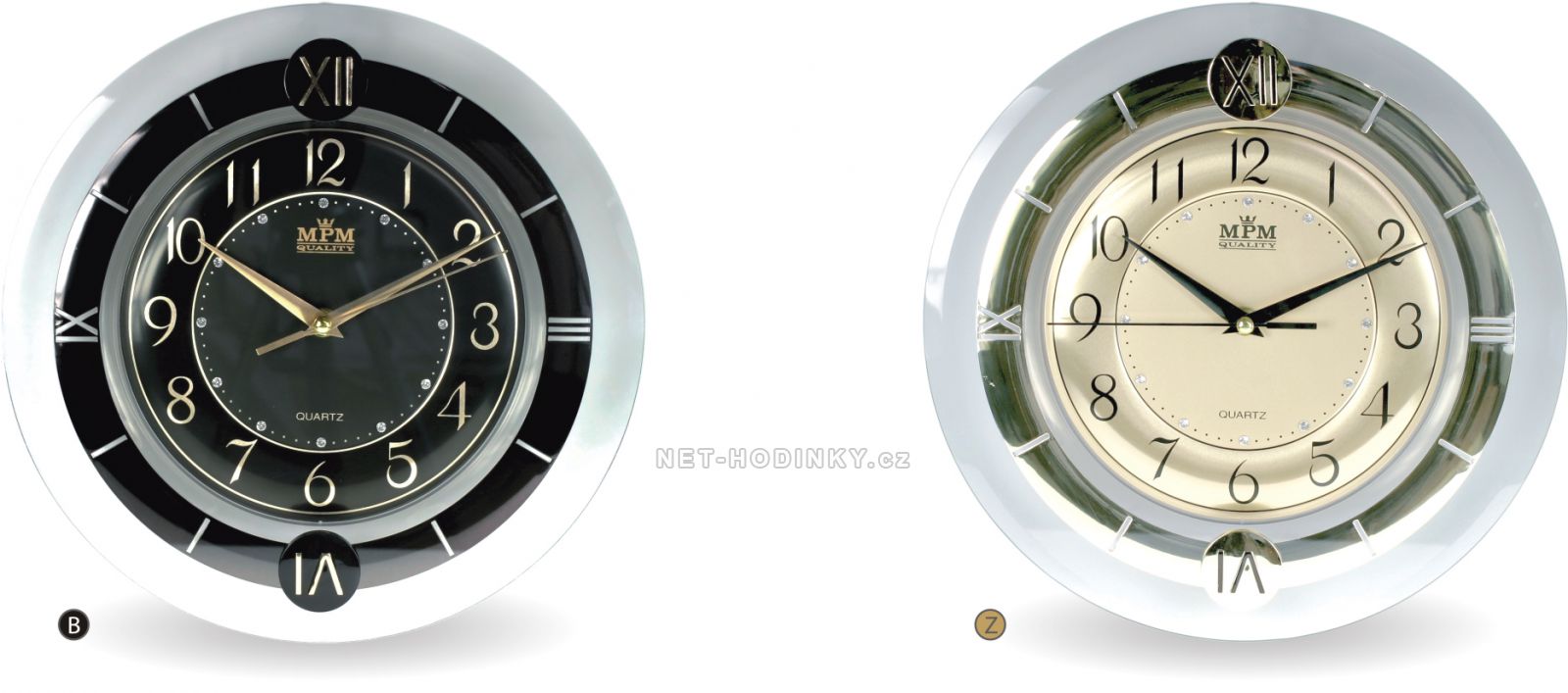 Bohatě zdobené nástěnné plastové hodiny s arabskými i římskými číslicemi E01.2445 E01.2445