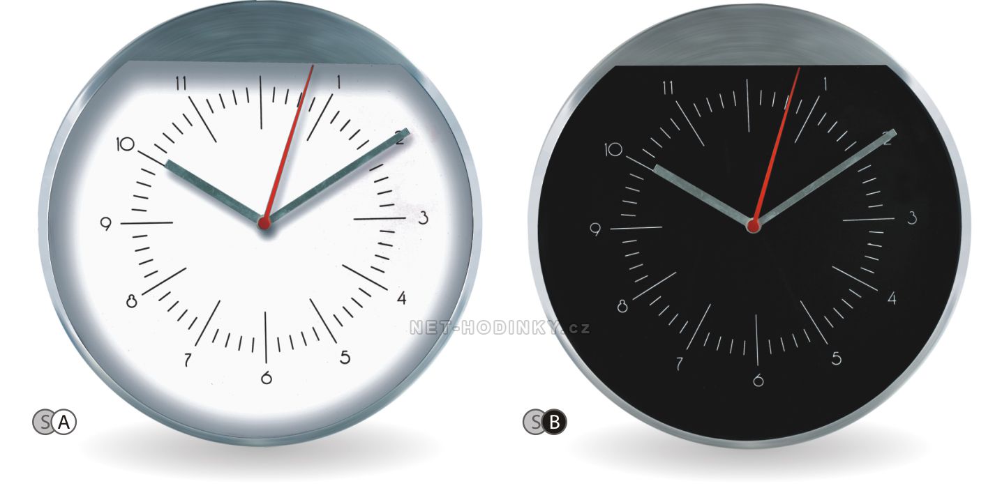 Moderní kovové nástěnné hodiny s decentním ciferníkem E01.2481 E01.2481