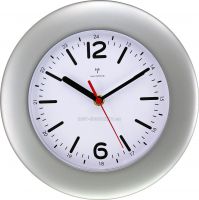 Rádiem řízené plastové hodiny do kanceláře, pracovny, kuchyně černá, červená, stříbrná a bílá