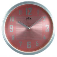 Stříbrné kovové hodiny s perleťovým modrým/růžovým ciferníkem E04.2825 - E04.2825
