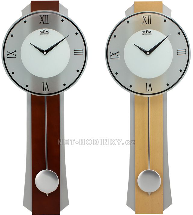 Designové nástěnné hodiny s kyvadlem a velkým ciferníkem E05.2710