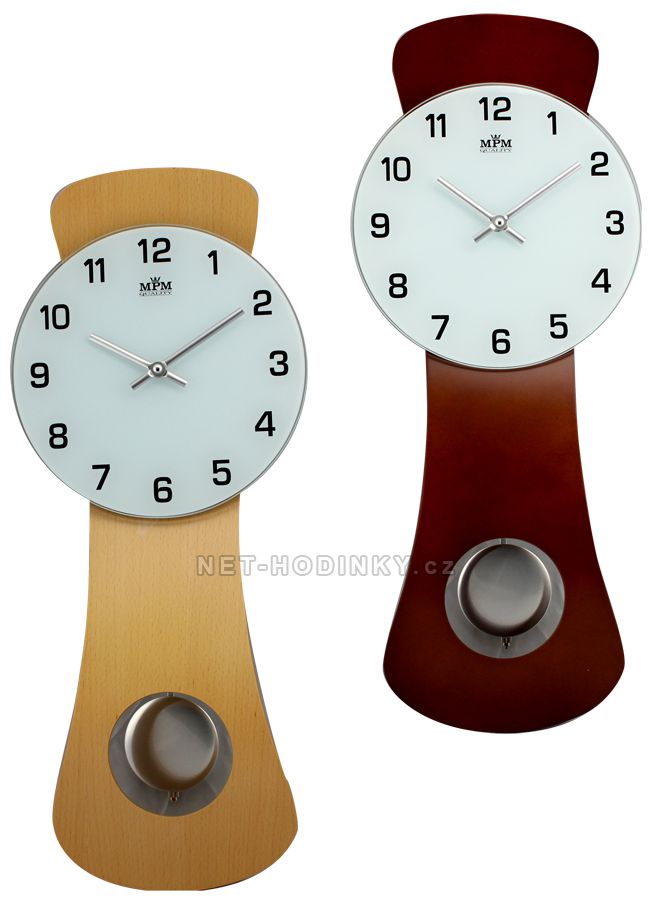Dřevěné nástěnné hodiny s kyvadlem v netradičním tvaru E05.2712 - E05.2712