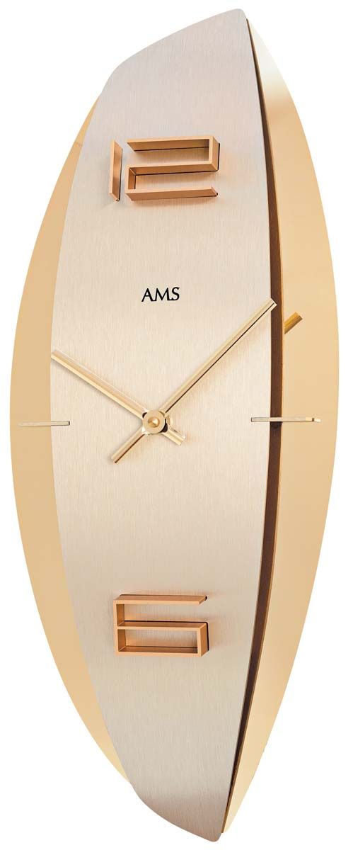 Designové nástěnné hodiny oválné ams 9601
