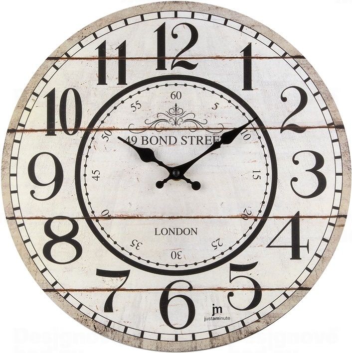 Nástěnné hodiny retro dřevěné na zeď LONDON Lowell Italy
