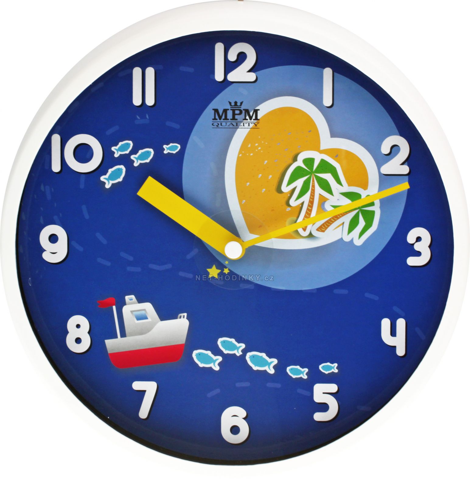 Plastové dětské nástěnné hodiny s motivem vodního světa E01.3091 - E01.3091