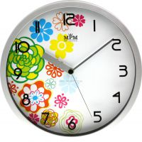 Stříbrné plastové hodiny s motivem jara E01.3086