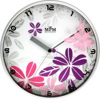 designové hodiny kulatá růžová