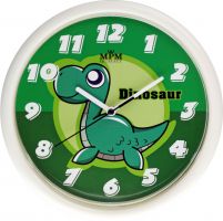 Roztomilé dětské nástěnné hodiny s ciferníkem letadlo nebo dinosaurus E01.3088