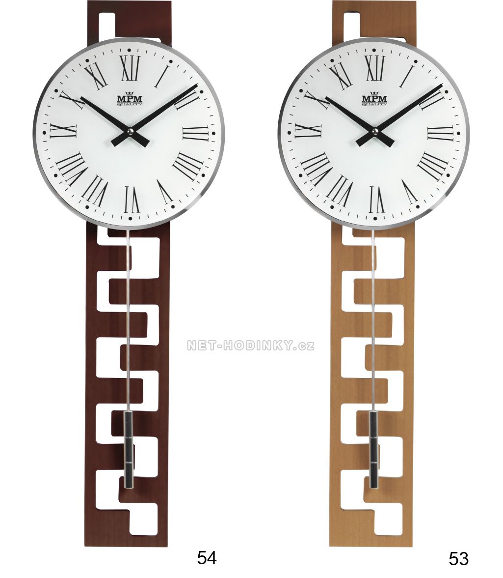 Moderní dřevěné hodiny s kyvadlem a římskými číslicemi E05.3186