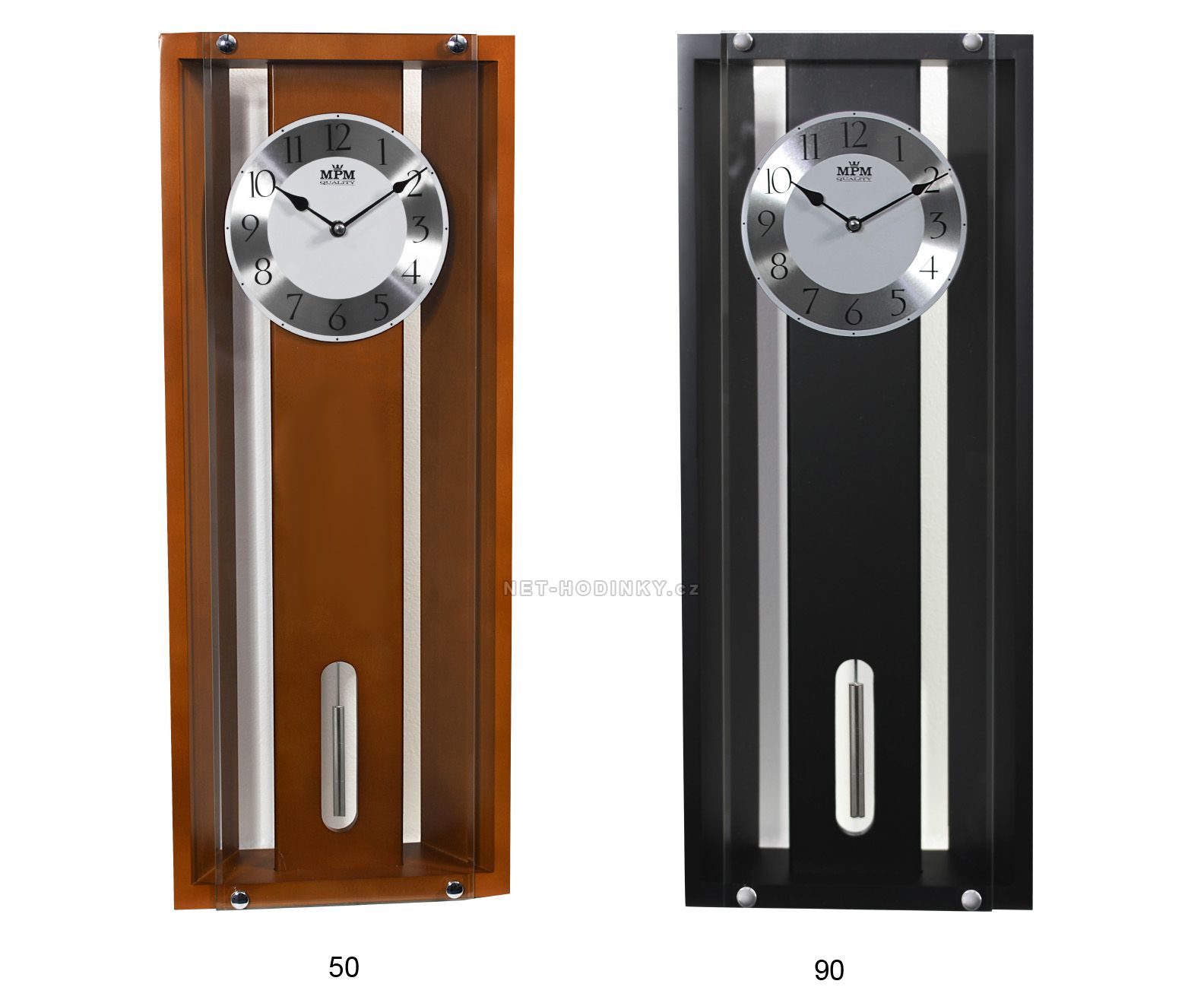 Dřevěné nástěnné hodiny s kyvadlem v moderním designu E05.3454 - E05.3454