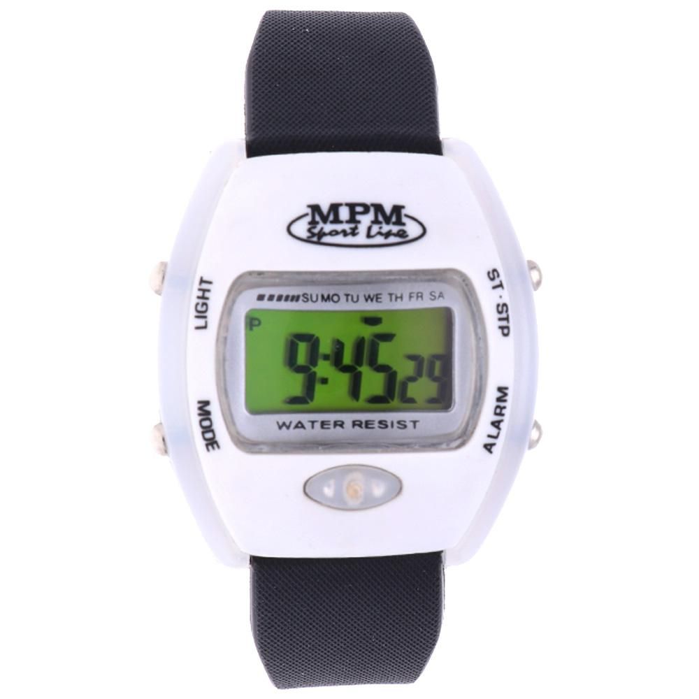 Digitální hodinky s ukazatelem data, alarmem, stopkami a podsvíceným displayem 35-WHT656 35-WHT656