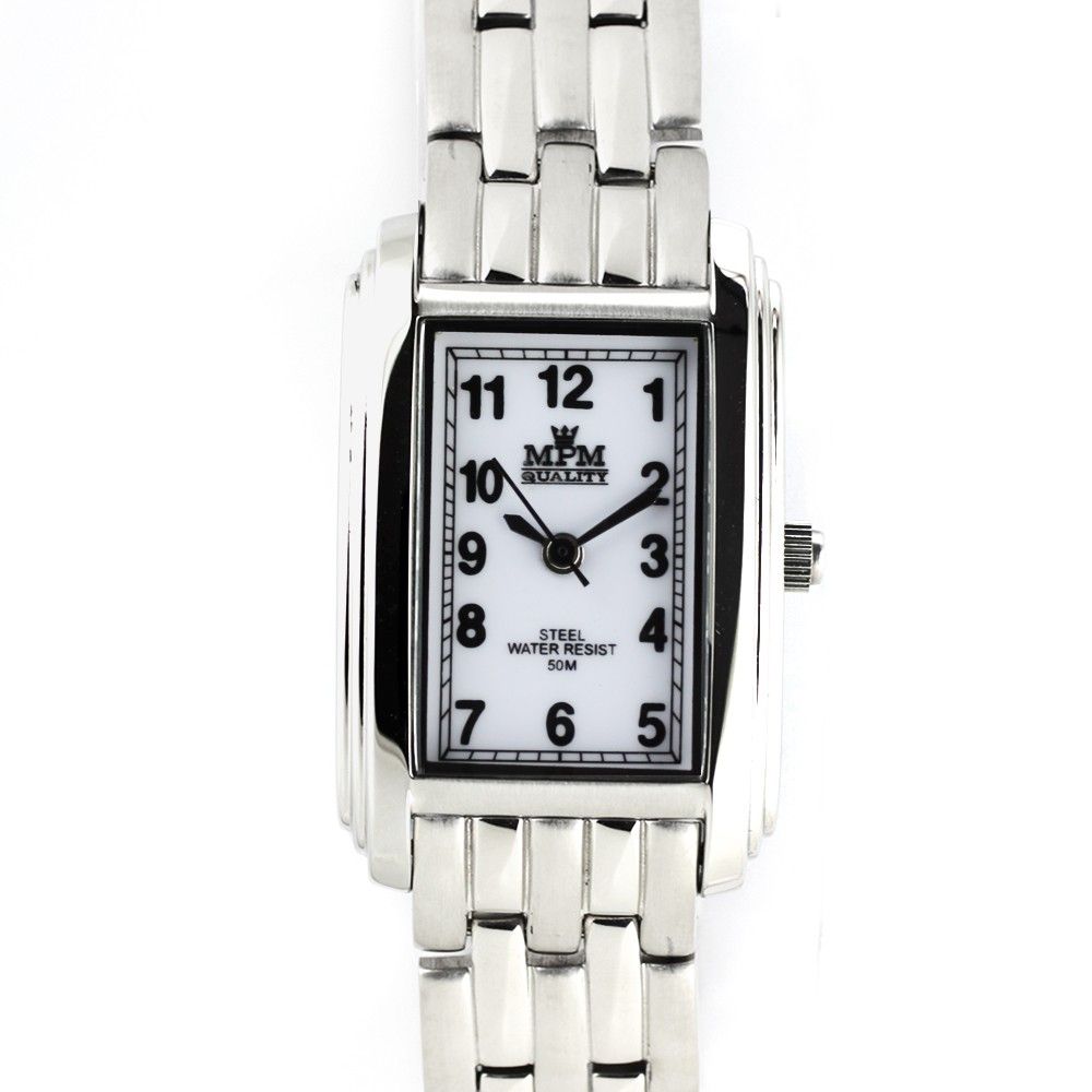 Dámské hodinky s bílým číselníkem s pouzdrem z ušlechtilé oceli W02M.10363 W02M.10363.A