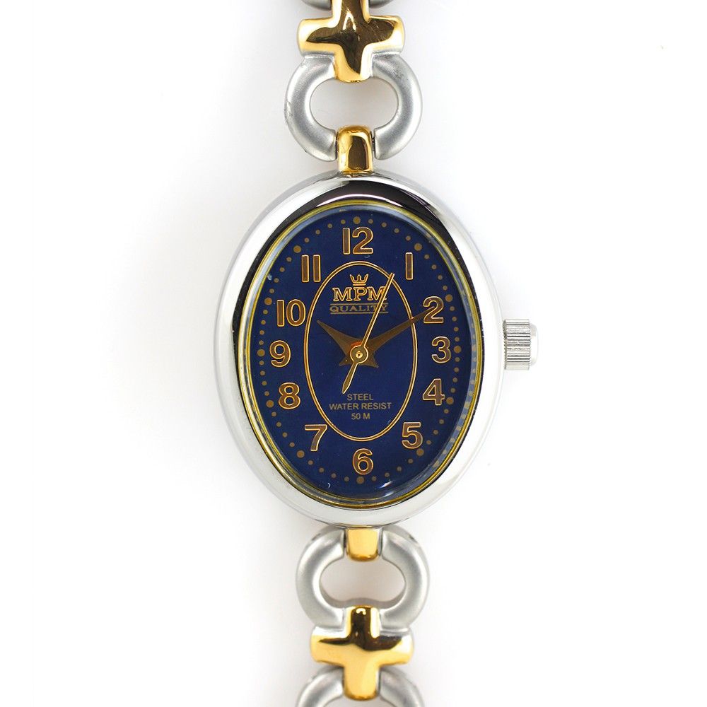 Dámské hodinky s modrým číselníkem v pouzdře z lesklé oceli W02M.10397 W02M.10397.A