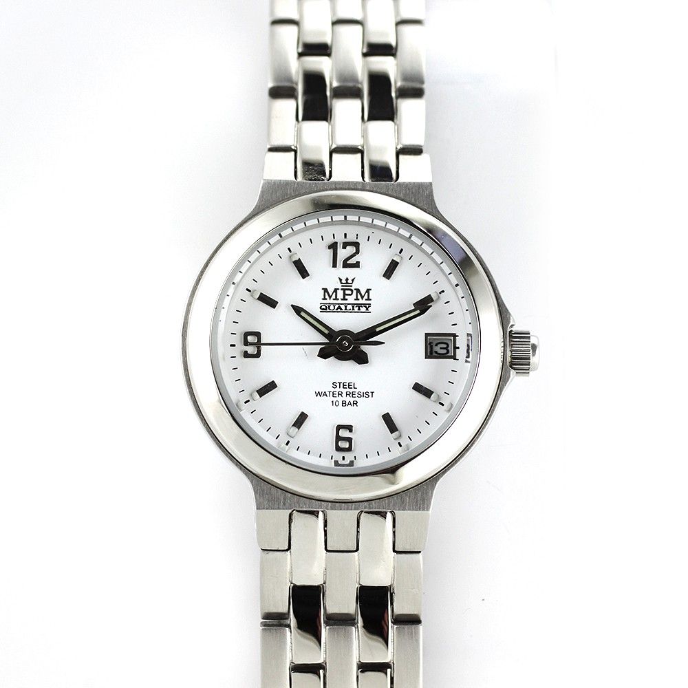 Dámské hodinky s ukazatelem datumu z lesklé oceli W02M.10379 W02M.10379.A