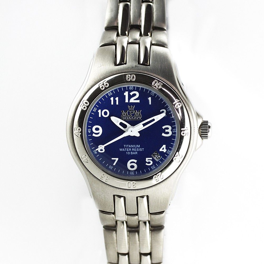 Dámské titanové hodinky s bílým číselníkem a datumem W02M.10348