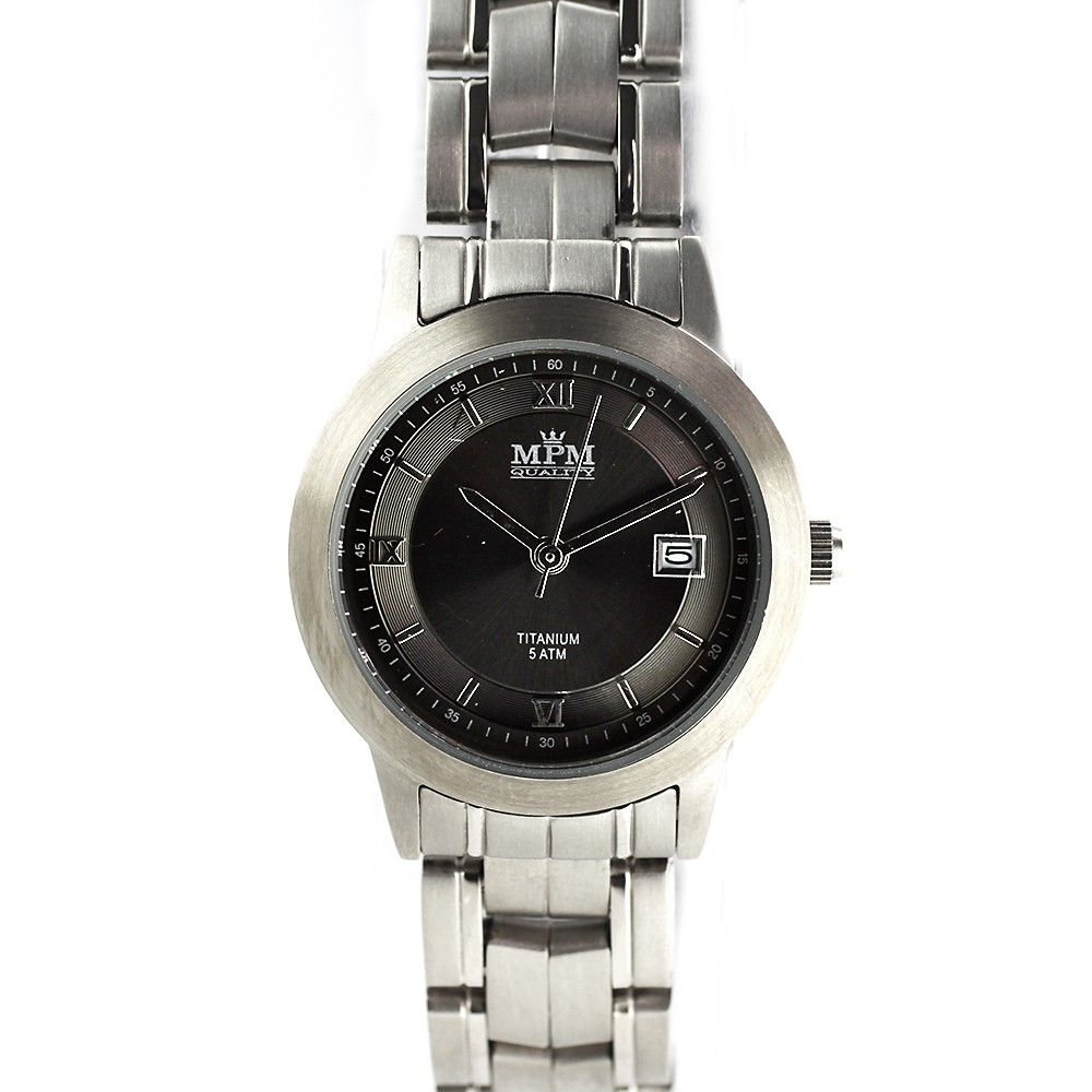 Dámské titanové hodinky se stylovým černým číselníkem a datumem W02M.10350 W02M.10350.A
