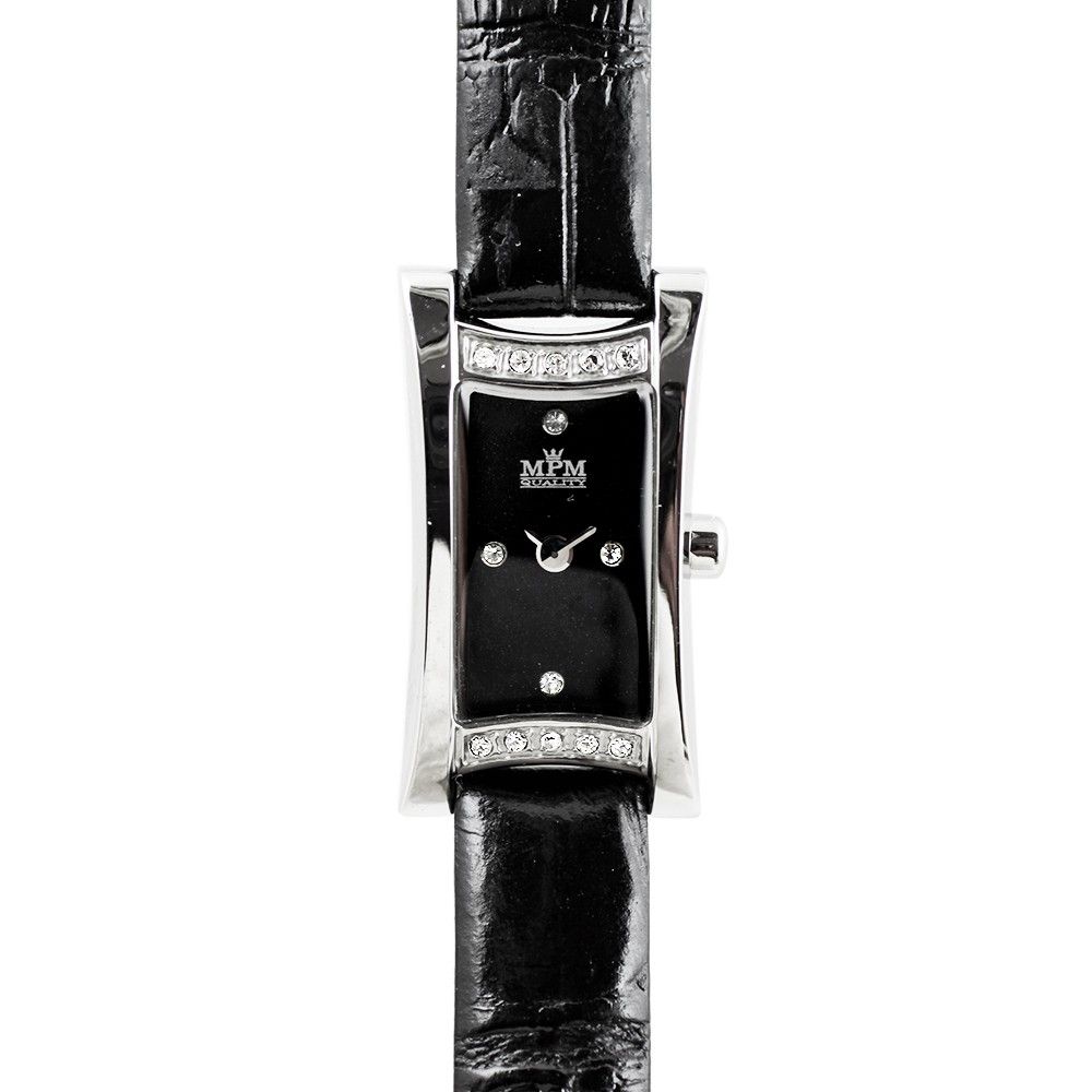 Elegantní dámské hodinky. Zirkony zdobí pouzdro i číselník hodinek W02M.10414 W02M.10414.A