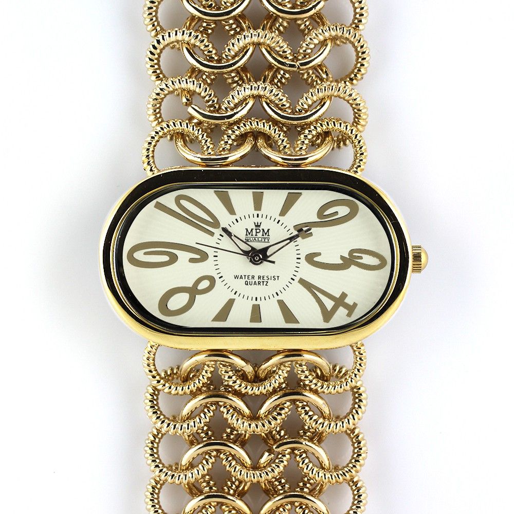 Elegantní dámské oválné hodinky s řetízkovým náramkem W02M.10482 W02M.10482.B