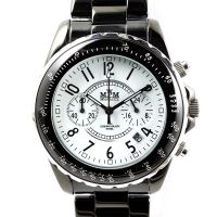 Pánské hodinky s chronografem a datem v černém ocelovém provedení W01M.10420