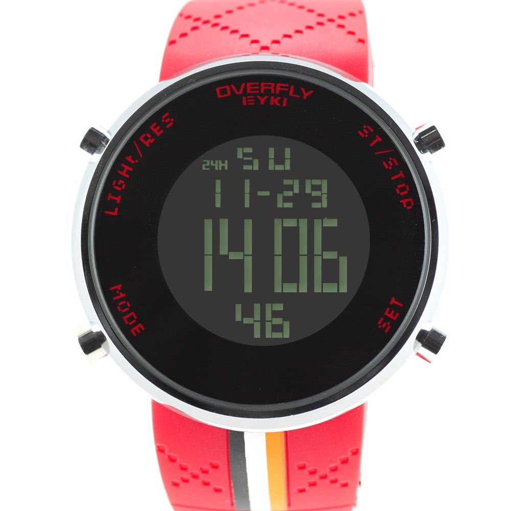 Výrazné sportovní hodinky s digitálním displejem a silikonovým řemínkem W03E.10498 W03E.10498.A