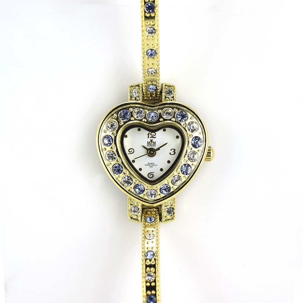 Dámské hodinky ve tvaru srdce po obvodu zdobené zirkony w02m.10643 W02M.10643.A