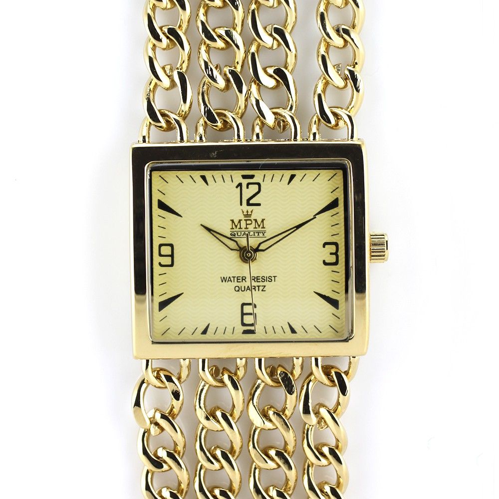 Dámské společenské hodinky na řemínku z řetízků W02M.10597