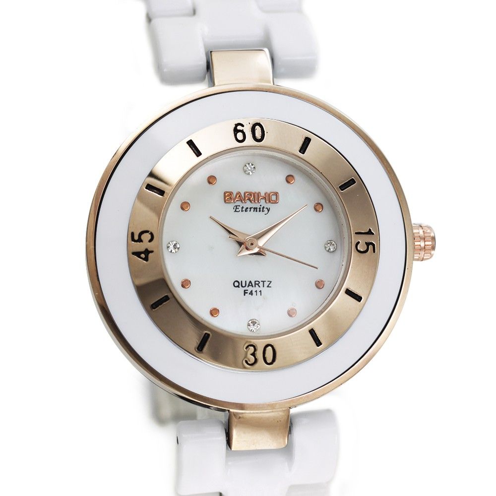 Elegantní quartz hodinky v moderním designu na bílém kovovém pásku W02X.10772 W02X.10772.A