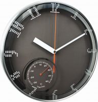 Moderní kovové hodiny s decentním ciferníkem doplněn o teploměr E04.3083