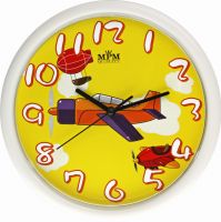 Roztomilé dětské nástěnné hodiny s ciferníkem letadlo nebo dinosaurus E01.3088