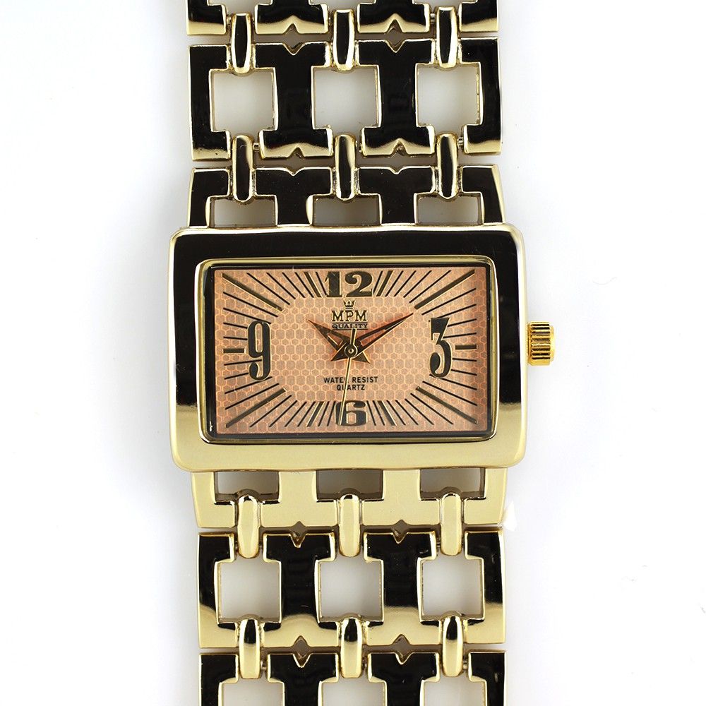 Zlaté dámské hodinky s reliéfním číselníkem W02M.10630 W02M.10630.A