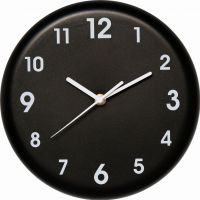 Jednoduché nástěnné hodiny bez rámu MPM E01.3691 v černé barvě