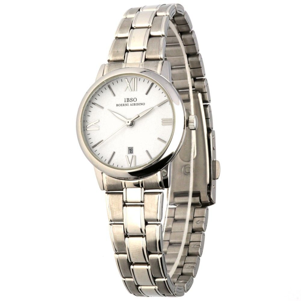 Klasické dámské hodinky s ocelovým řemínkem a ukazatelem data W02X.11043