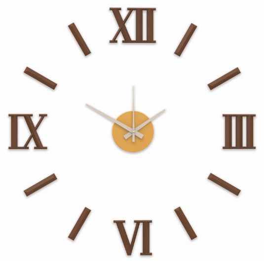 Nový originální design nástěnných nalepovacích hodin. Plně tvarované číslice a indexy v luxusní stříbrné barvě. Hodiny mají plynulý chod E01.3770 Nalepovací hodiny E01.3770