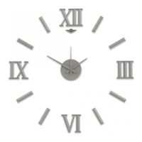 Nový originální design nástěnných nalepovacích hodin. Plně tvarované číslice a indexy v luxusní stříbrné barvě. Hodiny mají plynulý chod E01.3770 - Nalepovací hodiny E01.3770