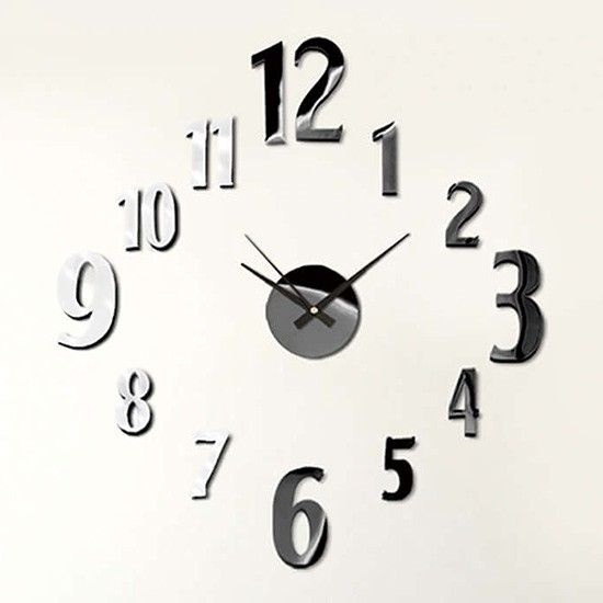 Nový originální design nástěnných nalepovacích hodin. Pěnová čísla s pevným povrchem v kombinaci bíle a černé barvy. E01.3773 MPM E01.3773.0090