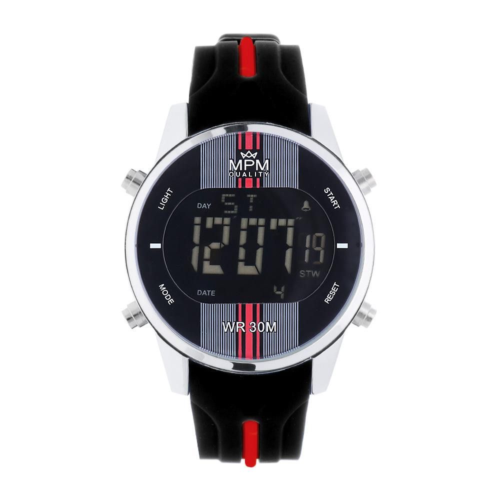 Pánské digitální hodinky MPM s barevným silikonovým řemínkem W01M.11098 MPM Digi - 11098.A