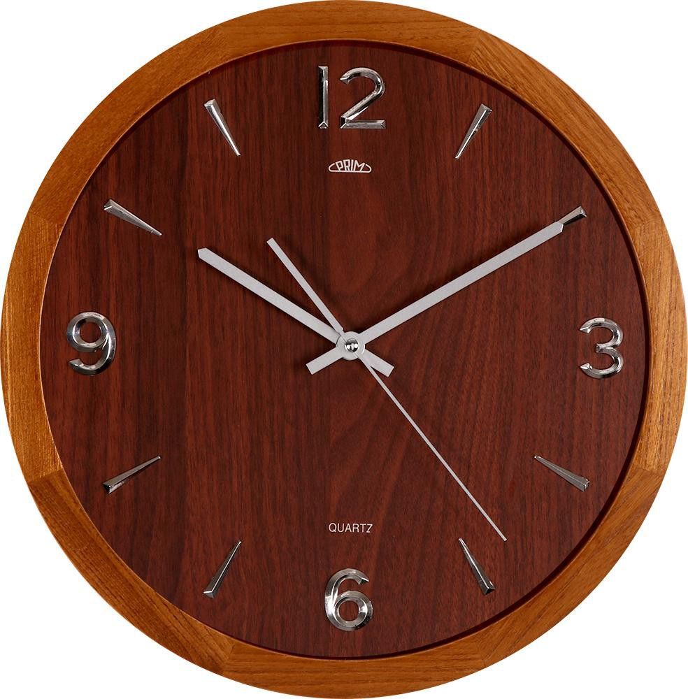 Dřevěné hodiny PRIM Wood Style zpříjemní každý interiér. Jsou vyrobeny ze dřeva. Na číselníku jsou arabské číslice, které jsou v 3D lesklém provedení. Tyto hodiny mají vypouklé Nástěnné hodiny PRIM Wood Style I