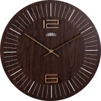Dřevěné nástěnné hodiny PRIM Wood Thin E07P.3953 v hnědé barvě