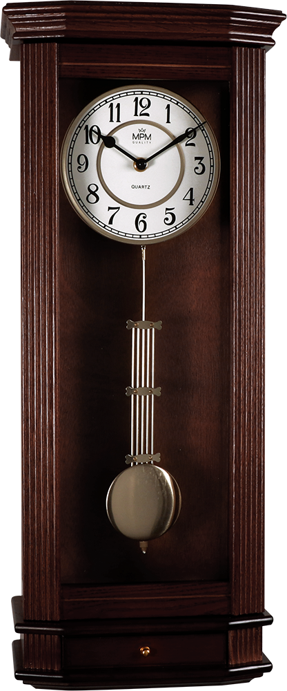 Dřevěné nástěnné hodiny s kyvadlem a praktickou zásuvkou E05.3892 E05.3892
