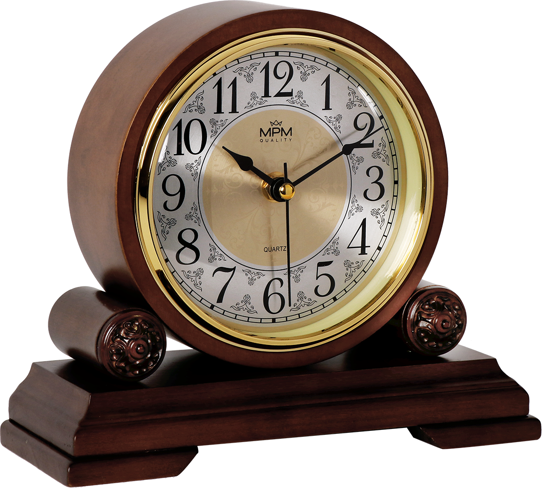 Dřevěné stolní hodiny se zdobeným ciferníkem E03.3891 E03.3891