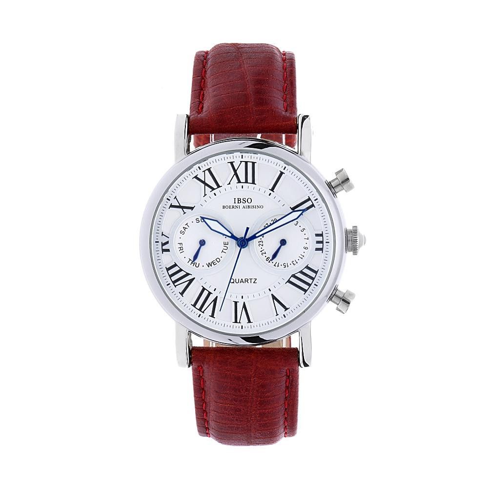 Moderní hodinky s designovým ciferníkem a koženým řemínkem. Hodinky s římskými číslicemi W03X.11085 W03X.11085.A