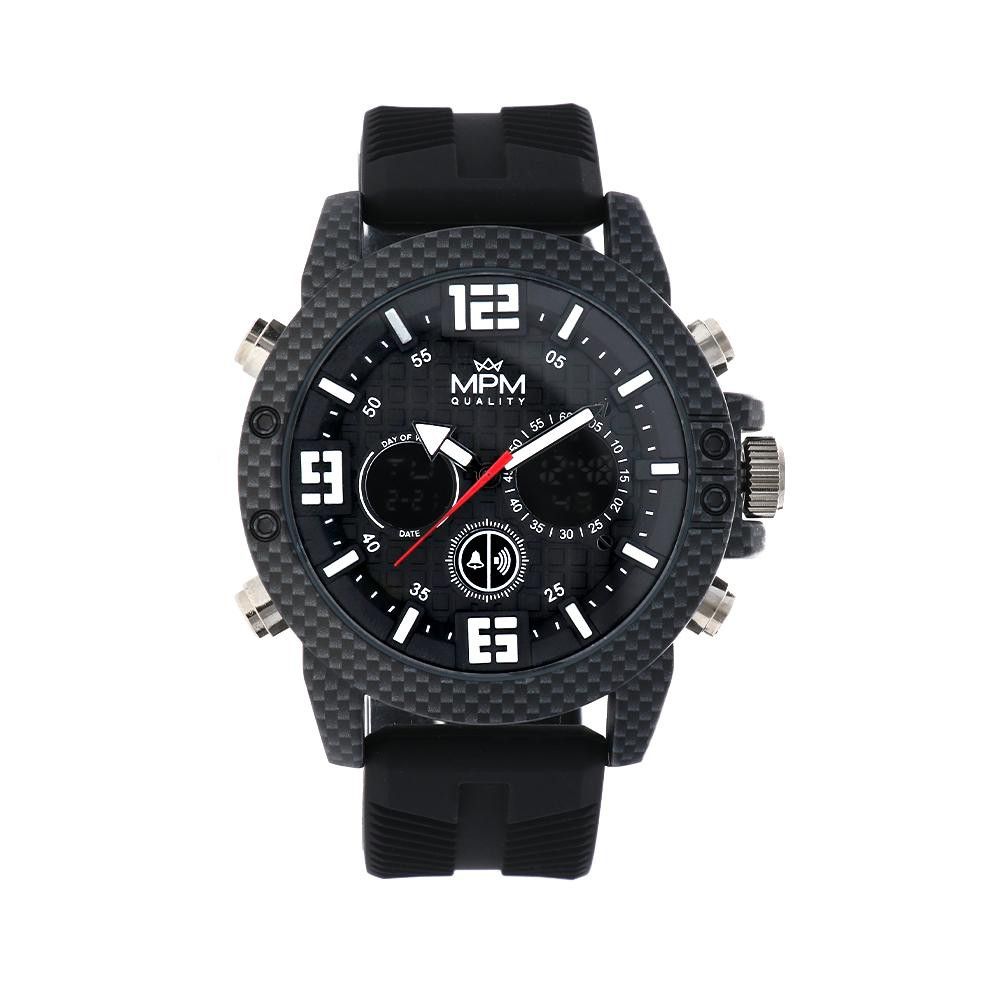 II. jakost - oděrky. Multifunkční pánské anadigi hodinky W01M.11185 MPM Carbon Anadigi - 11185.C - II.jakost
