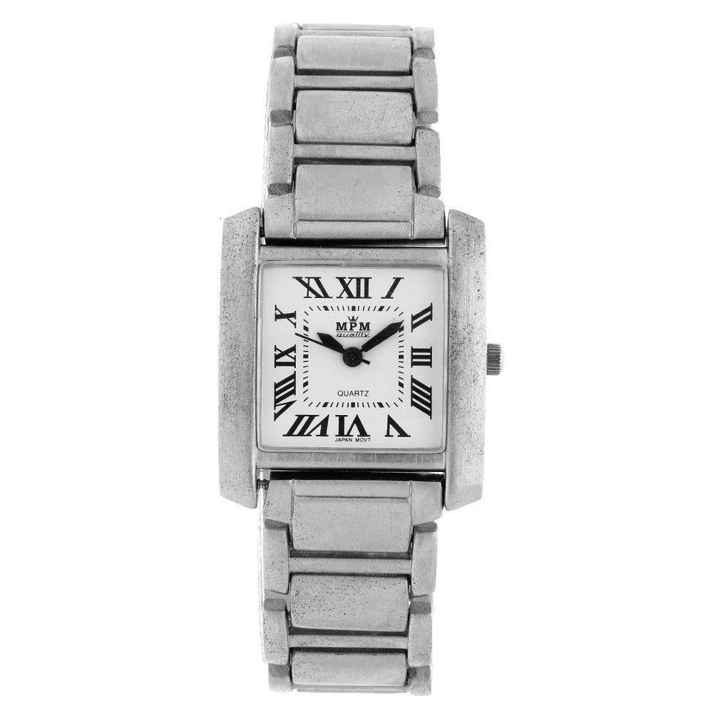 Dámské elegantní hodinky s bílým hranatým ciferníkem a černými indexy W02M.11217 W02M.11217.A