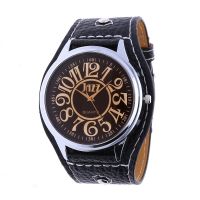 Retro pánské hodinky s koženým řemínkem W01V.11158