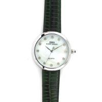 Modní barevné hodinky s koženým páskem a ciferníkem s zirkony místo indexů W03X.10874