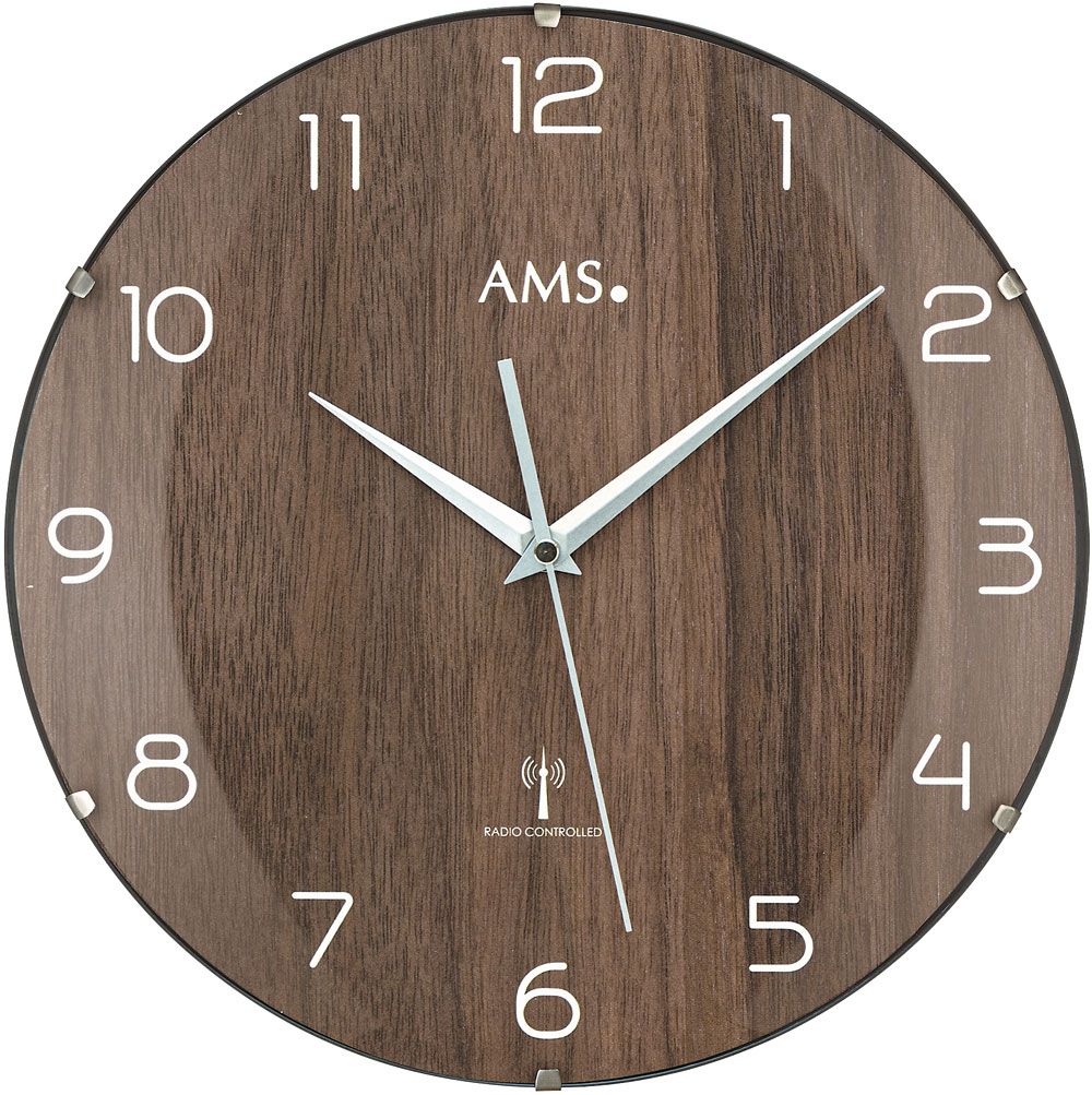 Rádiem řízené hodiny skleněné AMS 5558