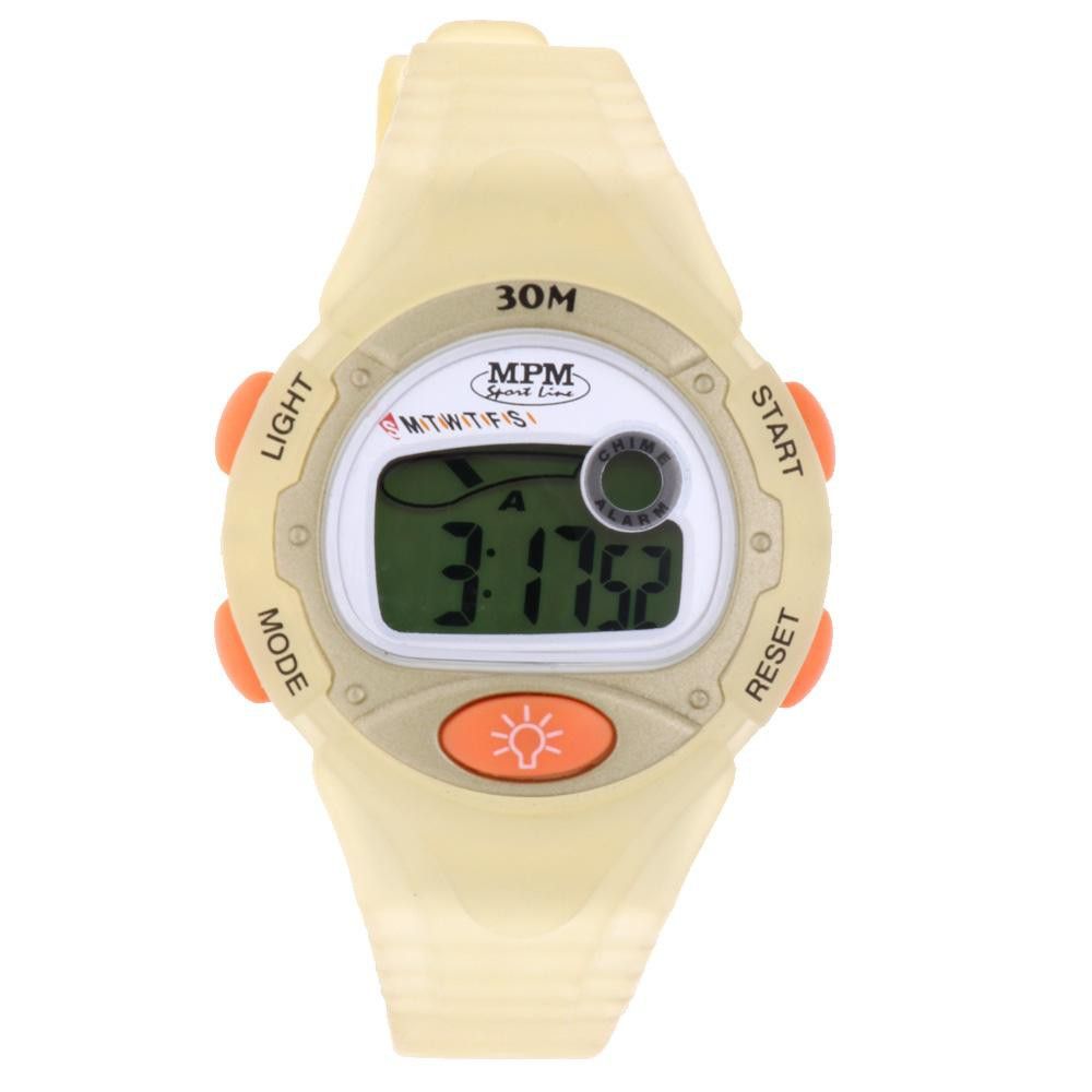 Digitální hodinky s ukazatelem data, alarmem, stopkami a podsvíceným displayem 55-D62377L9TA01005